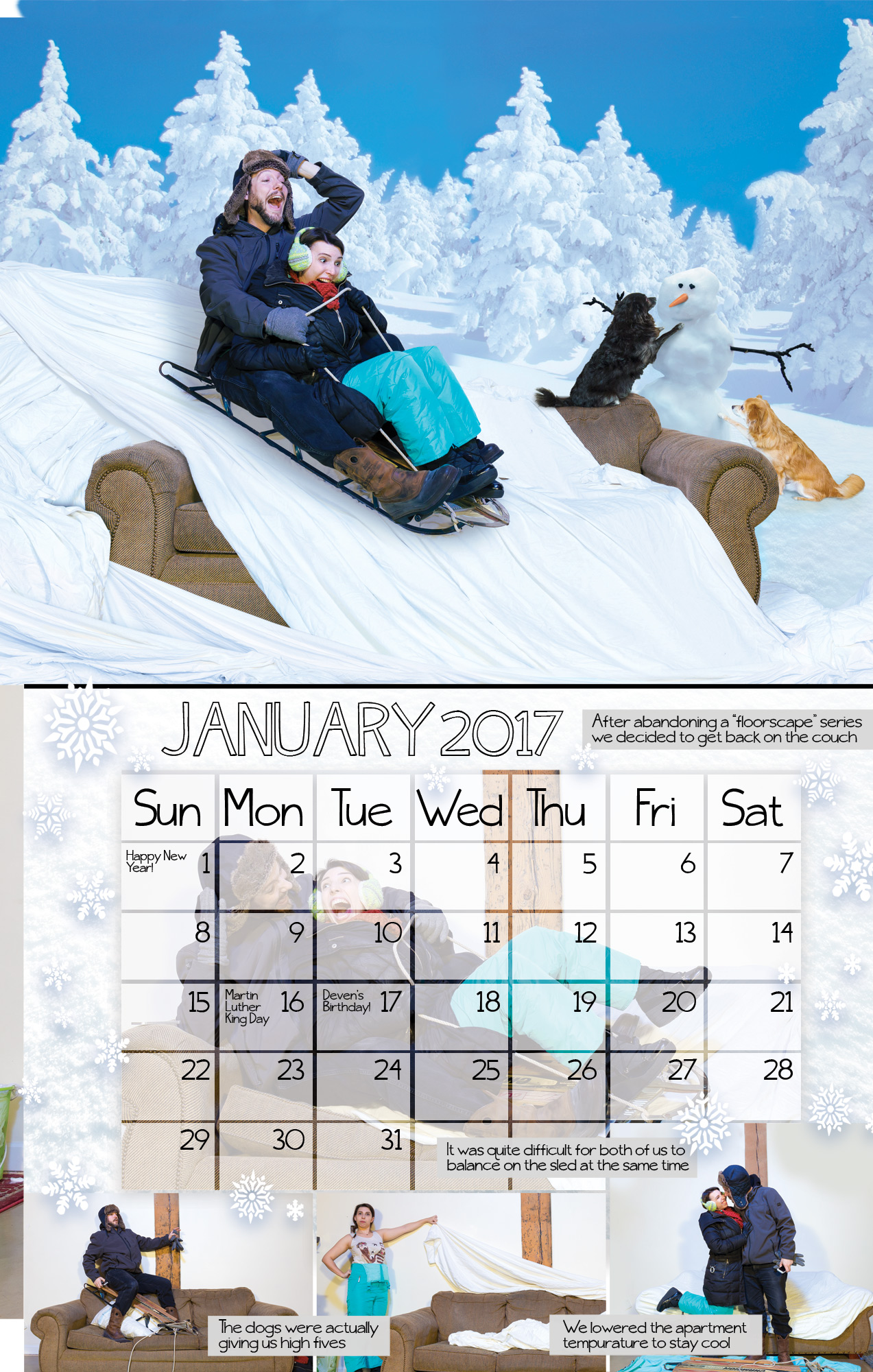 couch calendar 2017 - january preview